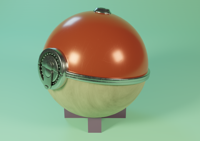 A Render of an Ancient Pokeball.